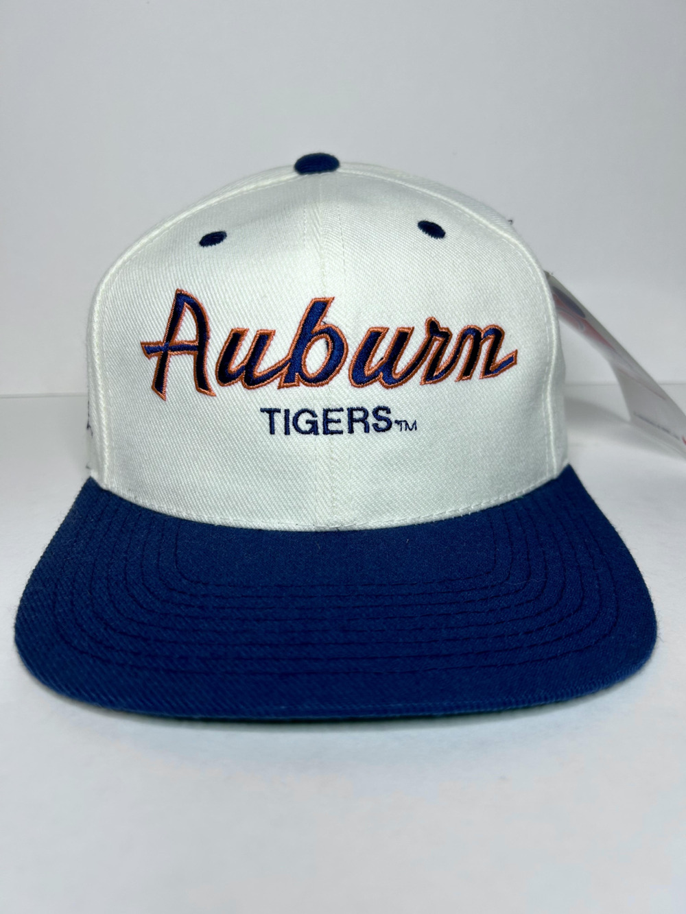 Vintage Auburn Tigers 1990s Sports Specialties Two Tone Script Snapback Cap-NWT